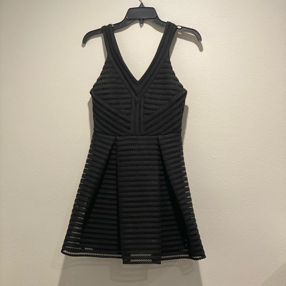 V-neck black cocktail dress